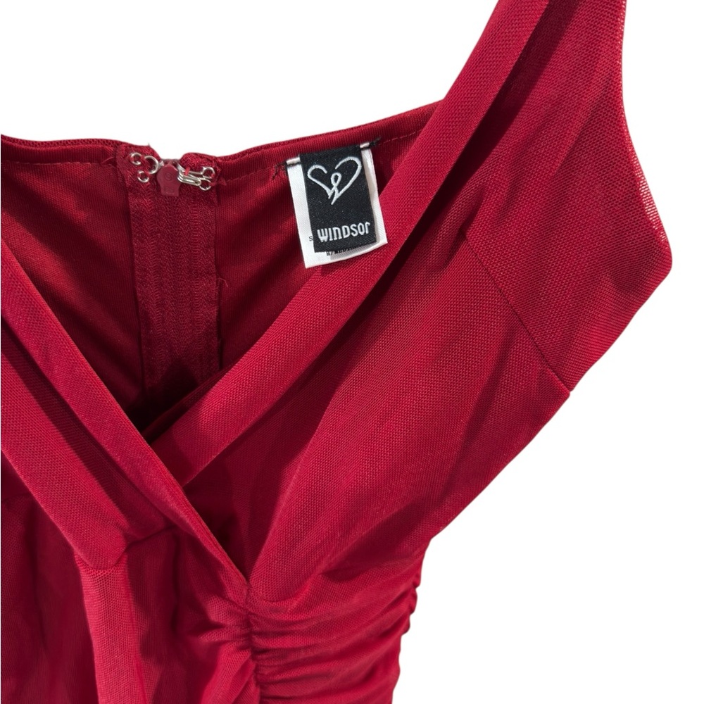 Windsor Red Ruched‎ Dress - Picture 3 of 6